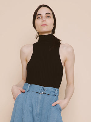 Nonna Leotard Sans-Sleeves - Onyx | THE DRIVE NEW YORK